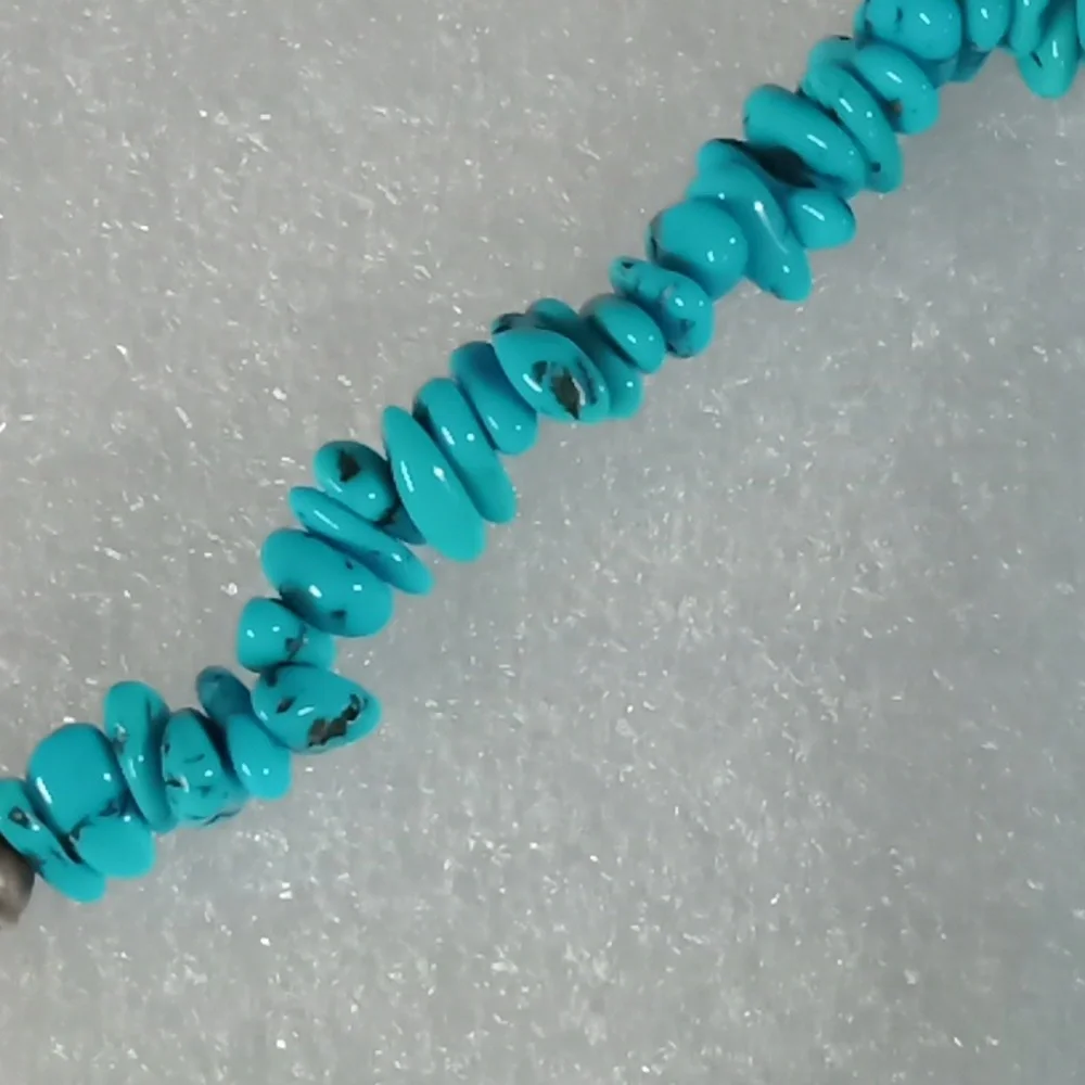 Turquoise Chip Necklace #A364 - Picture 4 of 10